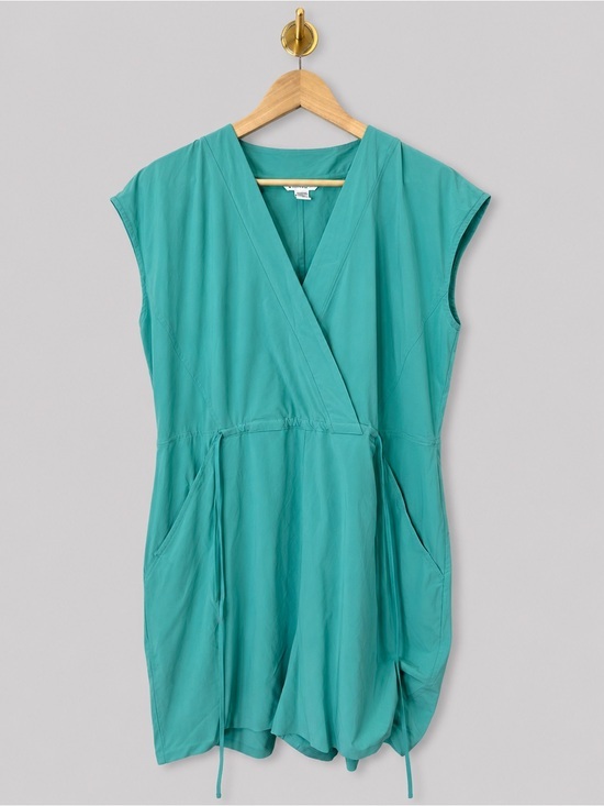 Athleta Dresses & Skirts - Athleta Marlow romper Teal Wrap Front Active Dress Travel Dress